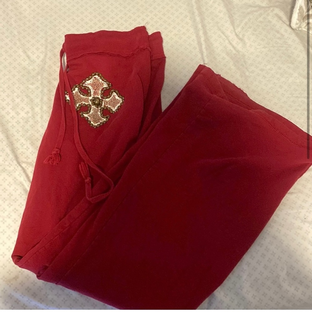 Red y2k pajama pants